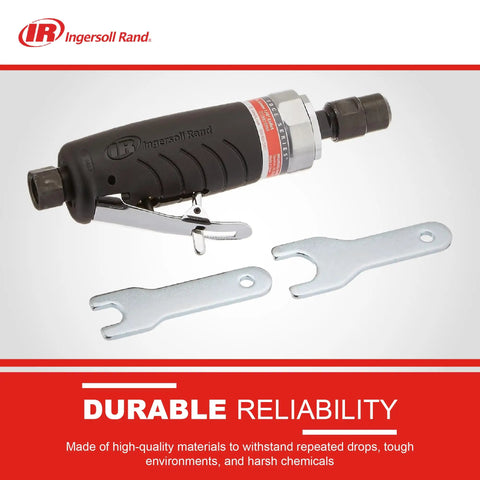 Quarter Inch Straight Air Die Grinder With Ergonomic Grip, 27,000 RPM Pneumatic Workhorse With Wrenches