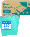Teal 10x13 Inch Poly Mailers 220 Pcs Self Sealing Non Padded Shipping Bags for Clothing Ideal for Small Biz Packaging