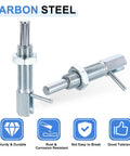 Top Notch Heavy Duty Retractable Indexing Plunger Pin Set Spring Loaded Carbon Steel Positioning Block shown from the front with detailed spring mechanism.