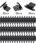 Matte Black Overlay Cabinet Door Hinges Set For Half Inch Overlay SelfClosing Hardware For Kitchen Cabinets Cupboards And Furniture Doors 50 Pieces 25 Pairs displayed with screws