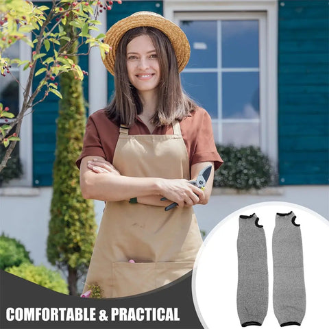Heavy Duty Cut Resistant Arm Sleeves Featuring Thumb Hole Design For Unrestricted Movement And Superior Grip Snag Proof Armor For Mechanics Carpenters And Gardeners Seeking Tough As Nails Forearm Safety Protection On Any Work Site