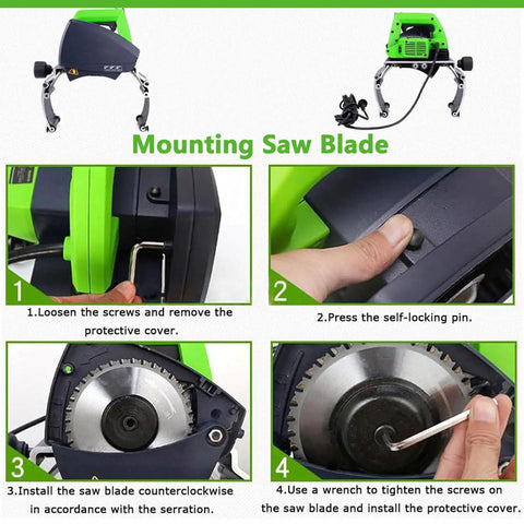 No Nonsense Heavy Duty Electric Pipe Cutter Machine For Steel Copper Stainless Steel And Pvc Plumbing assembly steps for saw blade installation.