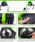 Kickass Electric Pipe Cutting Tool, Portable Handheld Pipe Cutter With Adjustable 3200Rpm, installing saw blade with protective cover off.