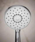 Forte Multifunction Handheld Shower Head With Three Spray Settings For Full coverage, Pulsating Massage, And Silk Spray, polished chrome