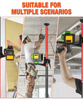 Telescoping Laser Level Pole Workhorse With Adjustable 12.7 Ft Reach Universal Mount Adapters in drywall and ceiling alignment
