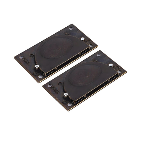 2 Pack 3.6 By 2 Inch Antique Style Bronze Recessed Door Pulls With Mounting Screws For Cabinets And Drawers Vintage Recessed Hardware