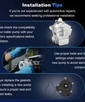 Installation tips for Electric Engine Water Pump With Gasket For Toyota Prius And Lexus Ct200h, Stainless Steel Rotor
