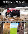 Off Road RC Truck One Sixteen Scale Beast With Proportional Steering And 2 4Ghz 2CH 4WD Drivetrain All Terrain Rock Crawler RTR Hobby Vehicle For Adults Realistic Pickup Style on rocky terrain
