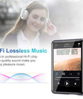 Bluetooth 5.3 MP3 Player With Dope HiFi Lossless Sound Portable Music Player next to person with headphones listening to music