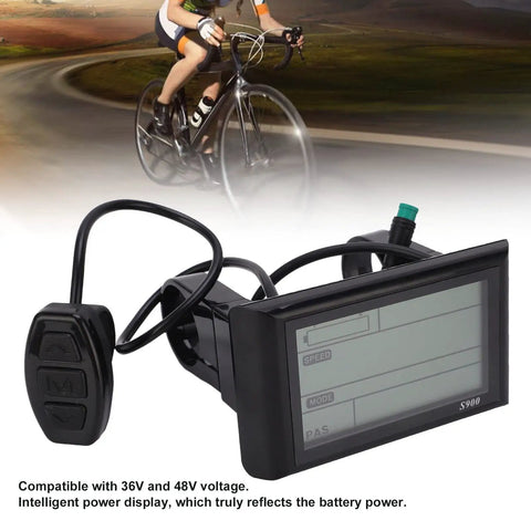 Beefy S900 LCD Display For Electric Bikes Waterproof Bike Meter Shows Battery Level Current Speed Average Speed Max Speed Time Trip Distance PAS Ready Protocol 2 36V 48V Compatible Easy Install