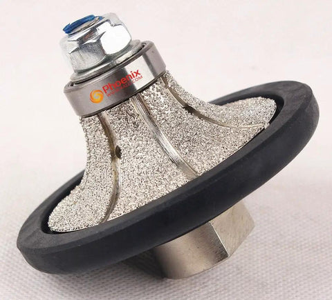 3/4 Inch Demi Bullnose Roundover Diamond Hand Profiler Router Bit For Granite Concrete Marble Countertop Edge Vacuum Brazed Coarse Grit