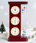 Analog Weather Station With Galileo Thermometer And Quartz Clock In Gold Finish Dope Barometer And Hygrometer Indoor Outdoor Home Decor Gift For Family Or Friends
