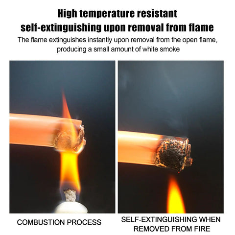 Flame test of Built Different Six AWG High Voltage Copper Cable 1500V XLPE Insulated showing combustion and self-extinguishing.