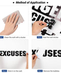 Three Piece Gym Wall Decal Be Stronger Than Your Excuses No Pain No Gain Beast Mode Inspirational Quotes application method