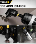 All In One 14 Piece Impact Socket Adapter Kit With Quick Release Magnetic Drill Bit Extensions in use on various tools