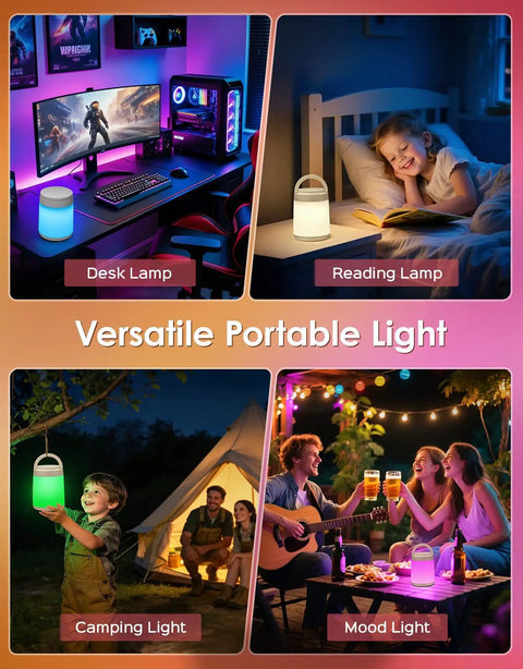 Versatile portable lamp used as desk, reading, camping, and mood lighting, Colorful Baby Night Light For Nursery And Kids Room With 10 Colors And 8 Dimmable Levels, Remote And Touch Control, Portable Tap Light With 1800mAh Rechargeable Battery, Memory Function, Ideal For Midnight Feedings