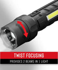 Polysteel 700 LED Flashlight 800 Lumens Heavy Duty Stainless Steel Core Pure Beam And Twist Focus Dual Beam COB Area Light close-up