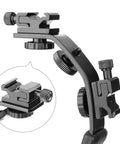 Heavy Duty DSLR L Bracket Mount With Dual Cold Shoe Mounts And Quarter Inch Tripod Thread Padded Hand Grip Video Grip detail view