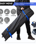 Person holding wheeled carrying case for 10 By 10 Pop Up Canopy Tent With Sand Weight Bag Freestanding Sun Shelter For Picnic And Camping