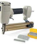 14 Gauge Concrete Nailer Kit With 400 Concrete T Nails 3/4 to 1-1/2 Inch For Baseboards Pallets And More Safer Switch Easy Grip Heavy-Duty Tool