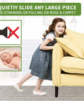 Child moving a couch using Carpet Furniture Sliders 8 Pack 3 And A Half Inch Move Heavy Furniture Effortlessly One Person Setup