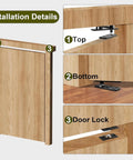 Installation details of Hidden Door Hinge Heavy Duty Pivot Hinge 360 Degree Rotation with 573 Pound Load Bearing