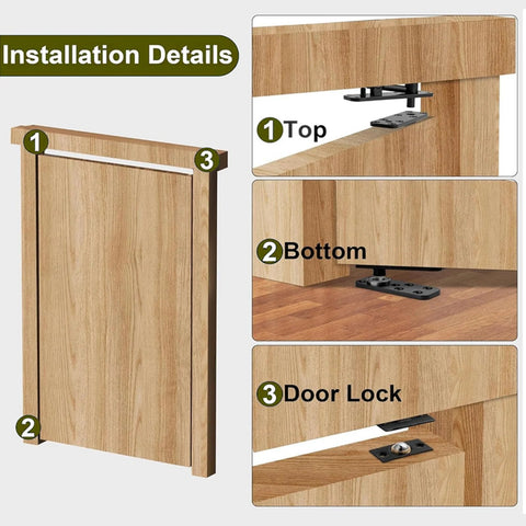 Installation details of Hidden Door Hinge Heavy Duty Pivot Hinge 360 Degree Rotation with 573 Pound Load Bearing
