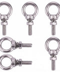 5 Pack M8 X 30mm Stainless Steel Eye Bolts With Nuts Flat Washers And Spring Washers Hardware Kit