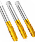 Three Eighths Inch 16 UNC Thread Tap Set Right Hand HSS High Speed Steel Taps Taper Plug Bottoming For Through Holes