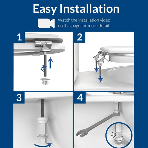 Step-by-step guide for installing Paramont Heavy Duty Oversized Toilet Seat For Round And Elongated Toilets, Easy Install In Minutes