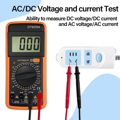 Handheld Digital Multimeter with Three and a Half Digit Display for DIY and Pros measuring AC DC voltage with socket