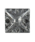 Heavy Duty Square Upholstery Nails Crafted From Solid Steel With Rich Pewter Finish, decorative tack with textured design.