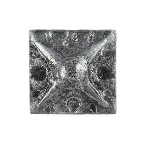 Heavy Duty Square Upholstery Nails Crafted From Solid Steel With Rich Pewter Finish, decorative tack with textured design.