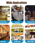 Wide applications of Electric Coffee Handle Cleaner Knock Box in various shops including fast food, snack bar, and dessert shops.