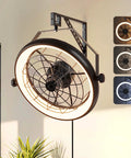 Wall Mounted Fan With Lights 23 Inch Remote And App Control 6 Speeds Dimmable 3 CCT Reversible Noiseless 360 Degree Tilt Plug In