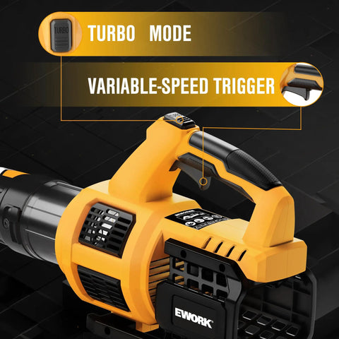 Cordless Leaf Blower 21V Handheld With Dual 3.0Ah Batteries And Fast Charger, 550 CFM 150 MPH features turbo mode