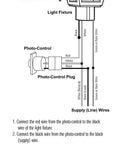Wiring diagram for Outdoor Dusk To Dawn Photocell Sensor With Ezee Change Plug For 3 Inch Lamp Posts Auto On Off Bronze Finish 120 Volt