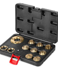 WEN solid brass router template and guide bushing set in a black plastic case with red latch; 11-piece kit.