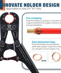 Copper Ring Crimping Tool Kit For F1807 Standards With Interchangeable Jaws and copper ring placement on PEX pipe