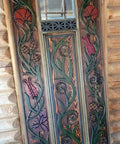 Floral Carved Barn Wood Door 71x34 Inch Rustic Farmhouse Entry Pantry Door Double Or Single Sliding Door No Glass No Hardware