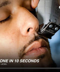 On The Money 10 Second Zero Gap Blade Setter For Razors And Clippers Precision Blade Alignment Tool For Clean Fade Sharp Line Close Shave Pro Grade Barber Tools For Home And Professional Use being used on a man's face
