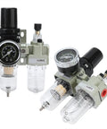 Heavy Duty Aluminum Alloy Filter Pressure Regulator Kit With Gauge For Pneumatic Systems And Air Filtration, front view
