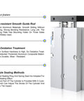 Pneumatic Air Cylinder 16mm Bore 25mm Stroke Beefy Aluminum Body Double Rod Double Acting, Model TN16-25 with features