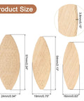 100 Pcs Wood Joiner Biscuits Beech Wood Dowels Set In Three Sizes shown with measurements for carpentry projects.