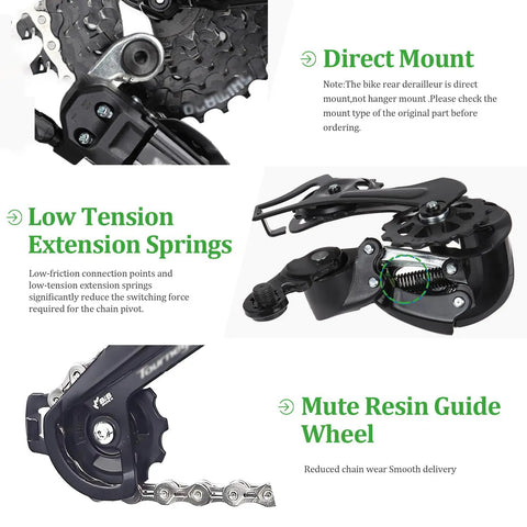 Rear Derailleur RD TY200 Six Seven Speed Direct Mount For Hybrid, Commuter, Mountain, Road And Trail Bikes Long Cage