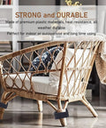 Rattan chair with 8 Pieces Outdoor Furniture Clips For Sectional Sofas And Rattan Patio Sets shown on legs