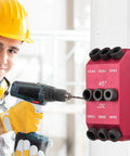 Worker using 30 45 90 Angle Drill Hole Guide Jig With 6mm 8mm 10mm Sleeves Lightweight Aluminum for precise drilling