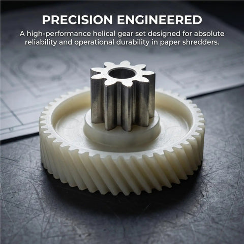9T 47T Helical Gear Set For Paper Shredders With Double Layer Design For Smooth Operation displayed on table