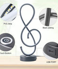 Dope Musical Note Modern Table Lamp USB LED Touch Dimmable Black Matte Spiral Design 14W Warm White 3000K components