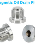 Magnetic Stainless Steel Oil Drain Plug For Porsche 911 986 996 997 Boxster Cayman, features crush washer and rubber seal.